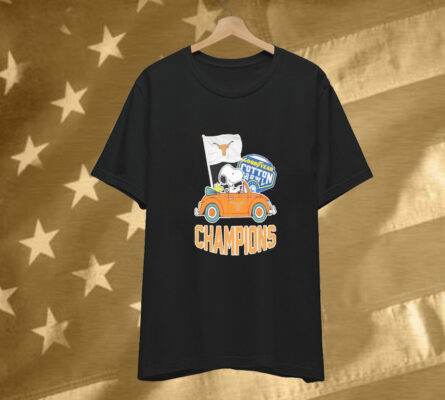 Snoopy And Woodstock Driving Car Texas Longhorns Goodyear Cotton Bowl Classic Champions College Football Playoff NCAA Season 2024-2025 Tee Shirt