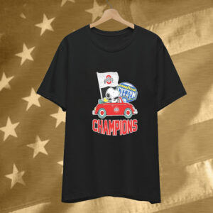 The Peanuts Snoopy And Woodstock Ohio State Buckeyes Goodyear Cotton Bowl Classic Champions College Football Playoff NCAA Season 2024-2025 Tee Shirt